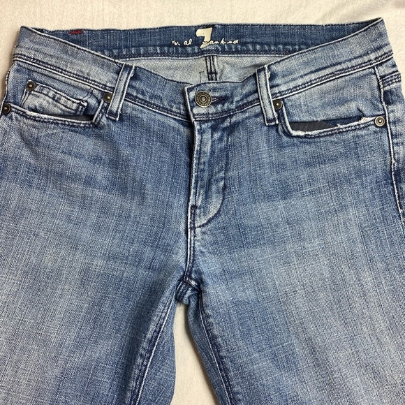 7 for all mankind cuffed capri blue Jeans size 28 - Picture 1 of 9